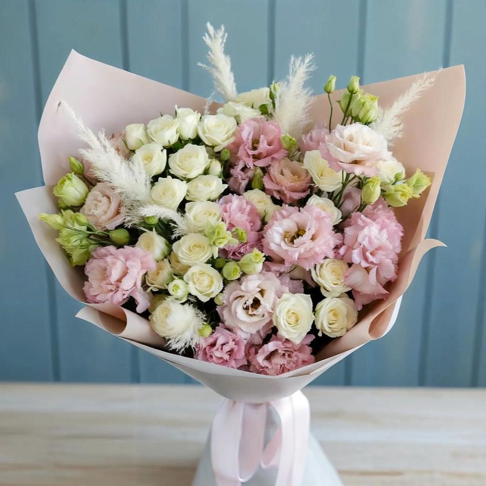 Букет цветов из: Альстромерии и Розы в Нижнетроицкий