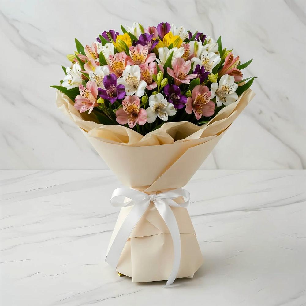 Букет цветов из: Альстромерии в Нижнетроицкий