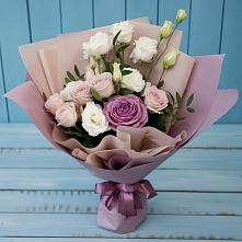 Букет цветов из:  Розы и Лизиантусы #REPLACE_PRED# Нижнетроицкий