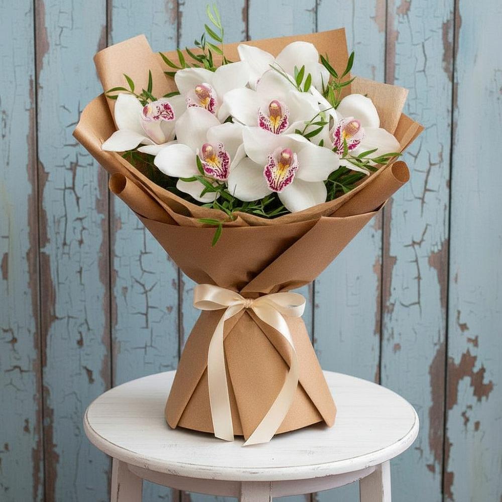 Букет цветов из: Орхидеи и Розы в Нижнетроицкий