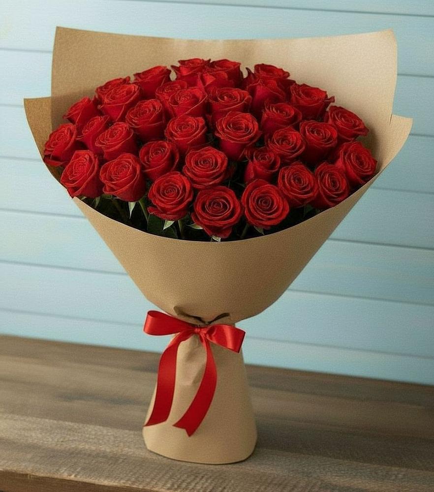 Букет Красные розы Милано в Нижнетроицкий