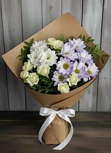 Букет цветов из:  Хризантемы и Розы в Нижнетроицкий