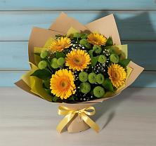 Букет цветов из:  Герберы и Хризантемы в Нижнетроицкий