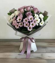 Букет цветов из:  Хризантемы и Розы в Нижнетроицкий