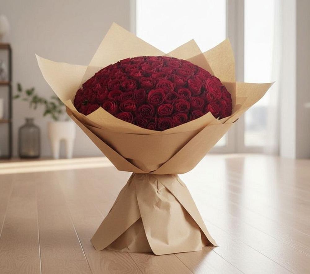 Букет 101 Красная роза в Нижнетроицкий