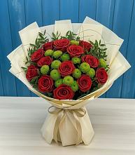 Букет цветов из:  Розы и Хризантемы в Нижнетроицкий