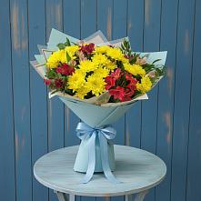 Букет цветов из:  Альстромерии и Хризантемы в Нижнетроицкий