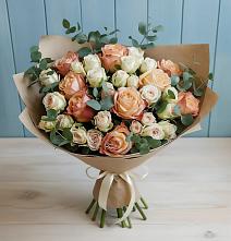Букет цветов из:  Альстромерии и Розы в Нижнетроицкий