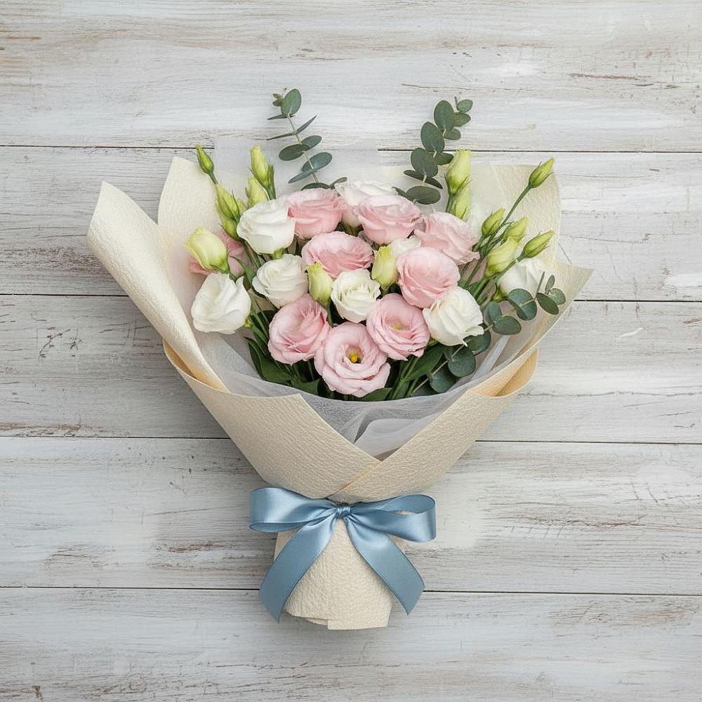 Букет цветов из: Лизиантусы в Нижнетроицкий